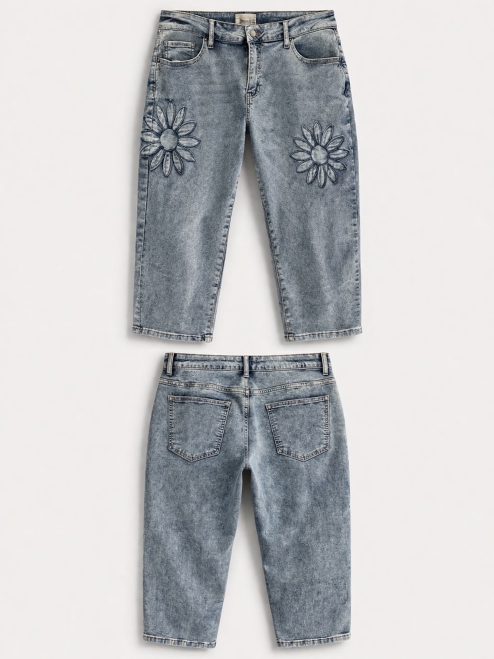 Poppy & Grace Light Wash Daisy Embroidered Jeans Size 31